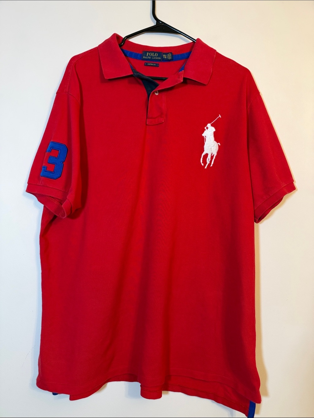 Polo Ralph Lauren Big Pony 3 Polo Shirt Men’s XXL Red Custom Fit Short Sleeve